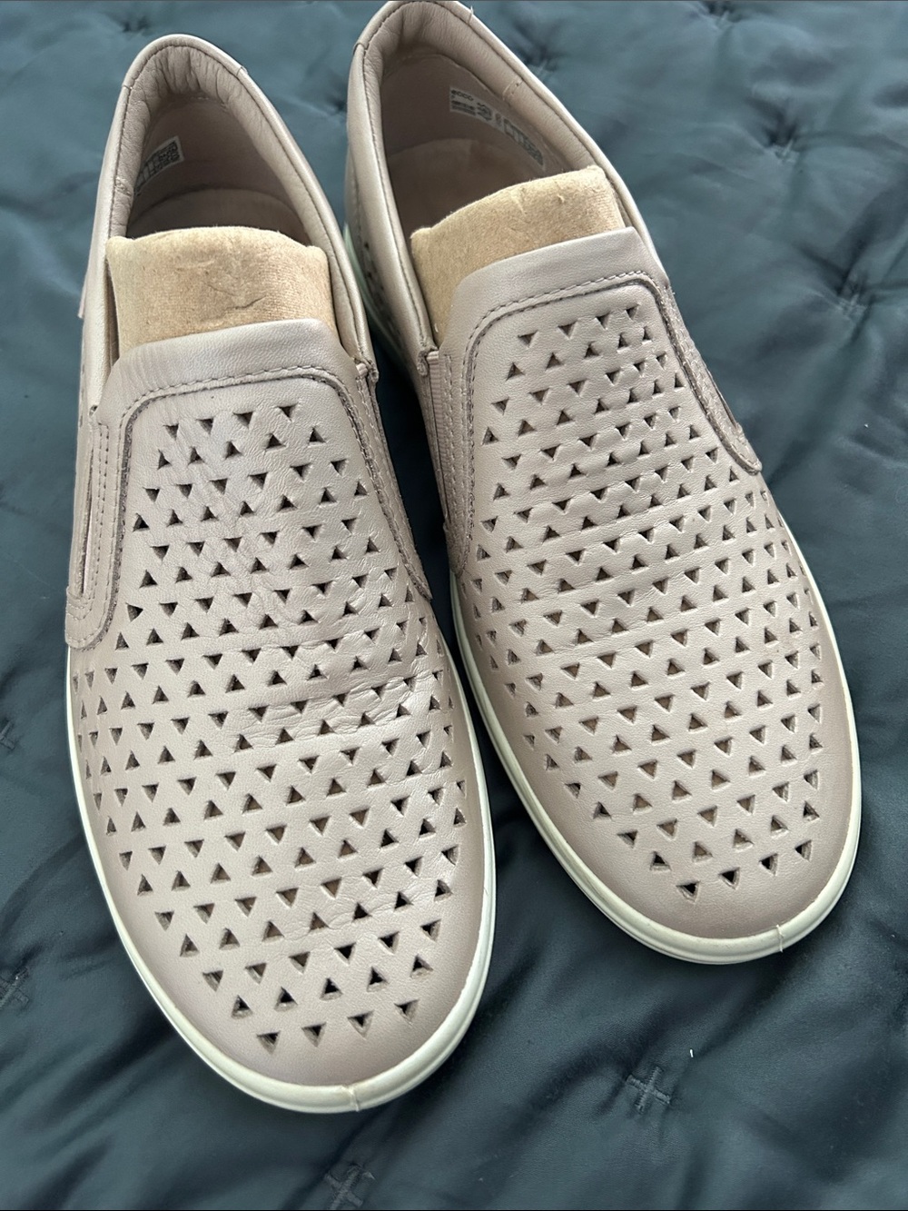 Ecco Women's Slip-On Perforated Sneakers - Light Taupe
